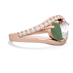 Jade Nestled Heart Keepsake 14K Rose Gold ring R5650