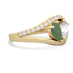 Jade Nestled Heart Keepsake 14K Yellow Gold ring R5650