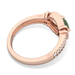 Jade Art-Deco Keepsake 14K Rose Gold ring R5630