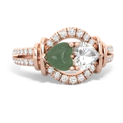 Jade Art-Deco Keepsake 14K Rose Gold ring R5630