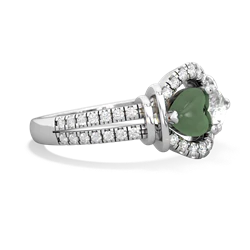 Jade Art-Deco Keepsake 14K White Gold ring R5630