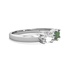 Jade Pear Bowtie 14K White Gold ring R0865