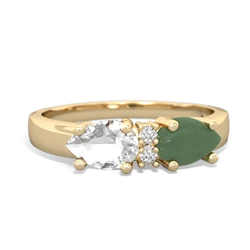 Jade Pear Bowtie 14K Yellow Gold ring R0865