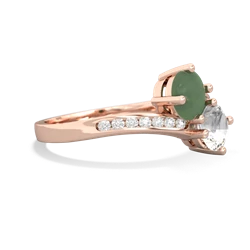 Jade Channel Set Two Stone 14K Rose Gold ring R5303