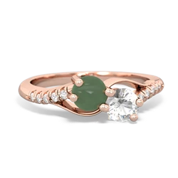 Jade Infinity Pave Two Stone 14K Rose Gold ring R5285