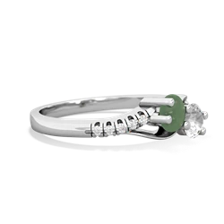 Jade Infinity Pave Two Stone 14K White Gold ring R5285