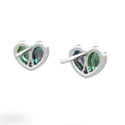 Lab Emerald 'Our Heart' 14K White Gold earrings E5072