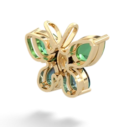 Lab Emerald Butterfly 14K Yellow Gold pendant P2215