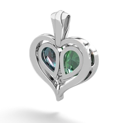 Lab Emerald Two Become One 14K White Gold pendant P5330