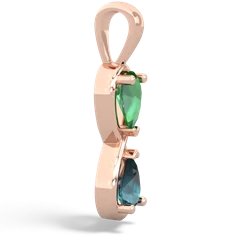 Lab Emerald Infinity 14K Rose Gold pendant P5050