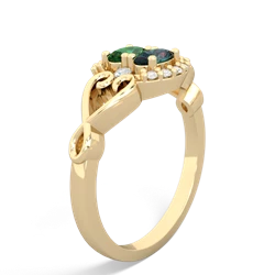 Lab Emerald Love Nest 14K Yellow Gold ring R5860