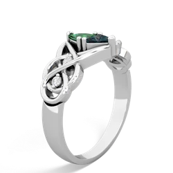 Lab Emerald Keepsake Celtic Knot 14K White Gold ring R5300