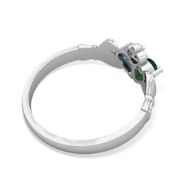 Lab Emerald 'Our Heart' Claddagh 14K White Gold ring R2388