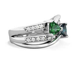 Lab Emerald Bowtie 14K White Gold ring R2360