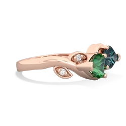 Lab Emerald Floral Elegance 14K Rose Gold ring R5790