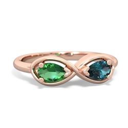 Lab Emerald Infinity 14K Rose Gold ring R5050