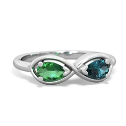 Lab Emerald Infinity 14K White Gold ring R5050