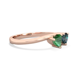 Lab Emerald Sweethearts 14K Rose Gold ring R5260