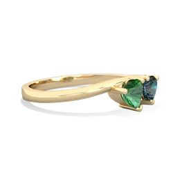 Lab Emerald Sweethearts 14K Yellow Gold ring R5260