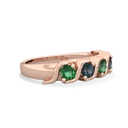 Lab Emerald Anniversary Band 14K Rose Gold ring R2089