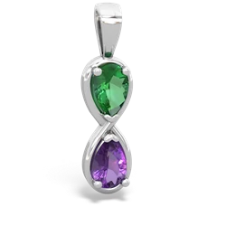 Lab Emerald Infinity 14K White Gold pendant P5050