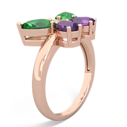 Lab Emerald Butterfly 14K Rose Gold ring R2215