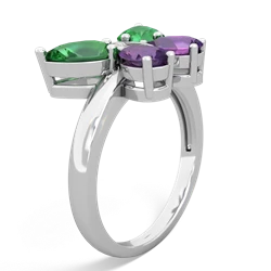 Lab Emerald Butterfly 14K White Gold ring R2215