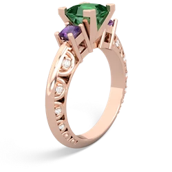 Lab Emerald Eternal Embrace Engagement 14K Rose Gold ring C2001