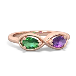 Lab Emerald Infinity 14K Rose Gold ring R5050