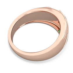 Lab Emerald Men's Streamline 14K Rose Gold ring R0460