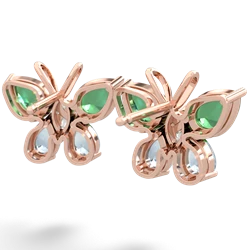 Lab Emerald Butterfly 14K Rose Gold earrings E2215