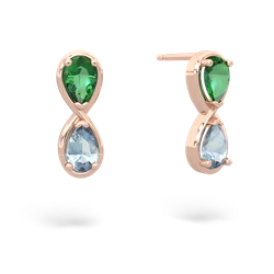 Lab Emerald Infinity 14K Rose Gold earrings E5050