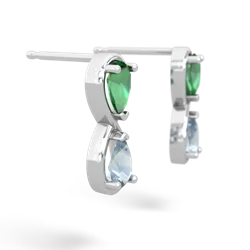 Lab Emerald Infinity 14K White Gold earrings E5050