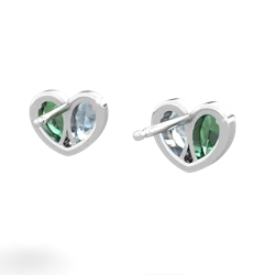 Lab Emerald 'Our Heart' 14K White Gold earrings E5072