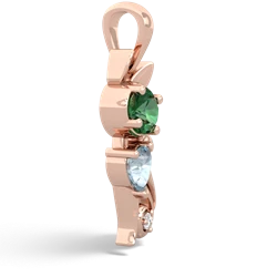 Lab Emerald Kitten 14K Rose Gold pendant P5780