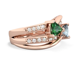 Lab Emerald Bowtie 14K Rose Gold ring R2360