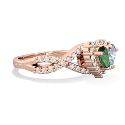 Lab Emerald Diamond Twist 'One Heart' 14K Rose Gold ring R2640HRT