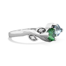 Lab Emerald Floral Elegance 14K White Gold ring R5790