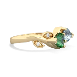 Lab Emerald Floral Elegance 14K Yellow Gold ring R5790