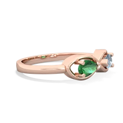 Lab Emerald Infinity 14K Rose Gold ring R5050