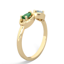 Lab Emerald Infinity 14K Yellow Gold ring R5050