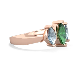 Lab Emerald Three Peeks 14K Rose Gold ring R2433