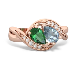 Lab Emerald Summer Winds 14K Rose Gold ring R5342