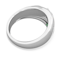 Lab Emerald Men's Streamline 14K White Gold ring R0460