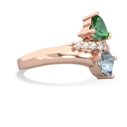 Lab Emerald Heart To Heart 14K Rose Gold ring R2064