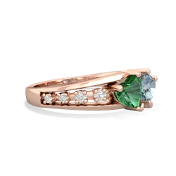 Lab Emerald Heart To Heart 14K Rose Gold ring R3342