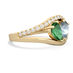 Lab Emerald Nestled Heart Keepsake 14K Yellow Gold ring R5650