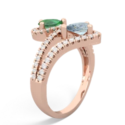 Lab Emerald Diamond Dazzler 14K Rose Gold ring R3000