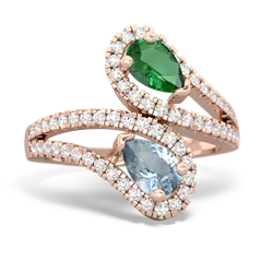 Lab Emerald Diamond Dazzler 14K Rose Gold ring R3000