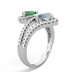 Lab Emerald Diamond Dazzler 14K White Gold ring R3000